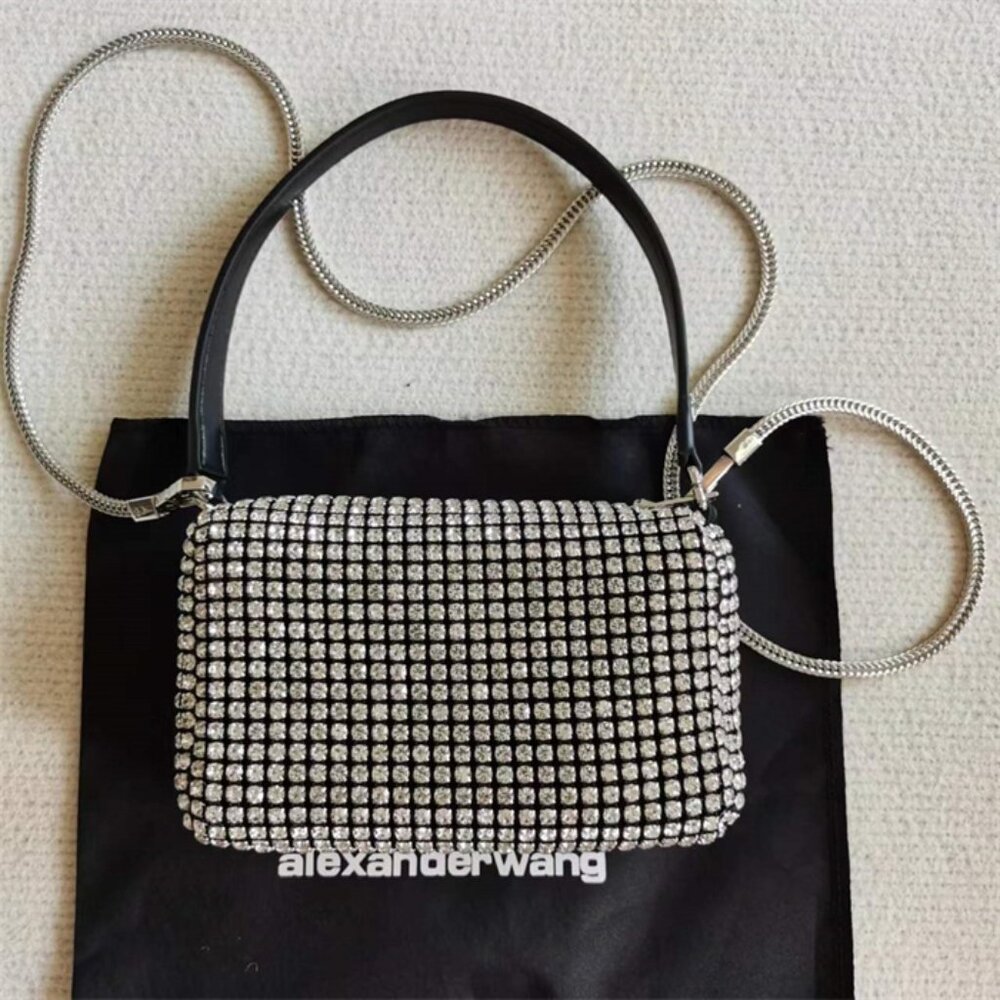 Alexander Wang Diamond Rhinestone Pouch Bag